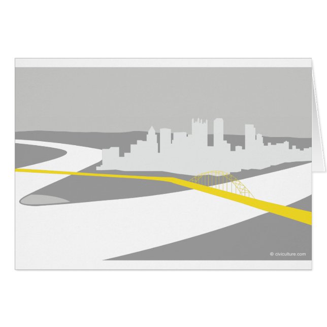 Pittsburgh-Skylinegraphik (Vorderseite (Horizontal))
