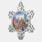 Pittsburgh Snowflake Pewter Weihnachtsschmuck Schneeflocken Zinn-Ornament (Rechts)