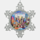 Pittsburgh Snowflake Pewter Weihnachtsschmuck Schneeflocken Zinn-Ornament (Vorderseite)