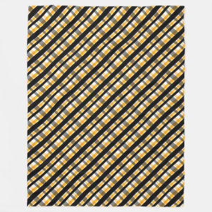 Pittsburgh Sportfan Black Yellow Gold Kariert Fleecedecke