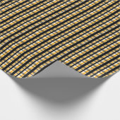 Pittsburgh Sportfan Black Yellow Gold Kariert Geschenkpapier (Ecke)