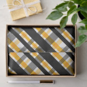 Pittsburgh Sportfan Black Yellow Gold Kariert Seidenpapier (Geschenk)