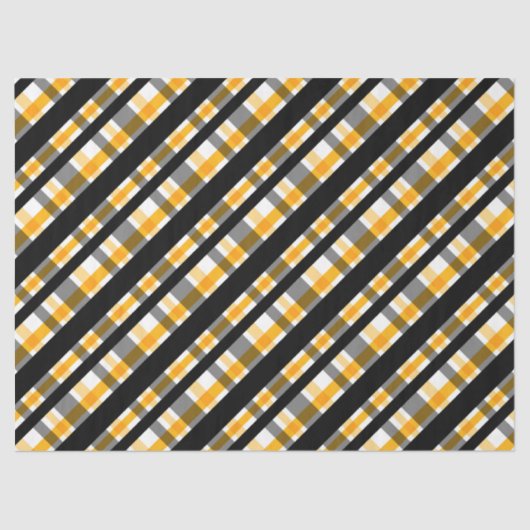 Pittsburgh Sportfan Black Yellow Gold Kariert Seidenpapier (Vorderseite)