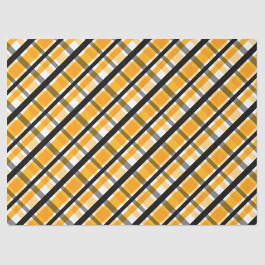 Pittsburgh Sportfan Gelbes Goldschwarz Kariert Seidenpapier (Vorderseite)