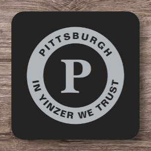 Pittsburgh Sports Yinzer Custom Barware Square Pap Rechteckiger Pappuntersetzer