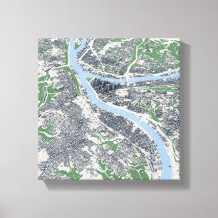 Pittsburgh Stadt Pennsylvania Karte Leinwanddruck