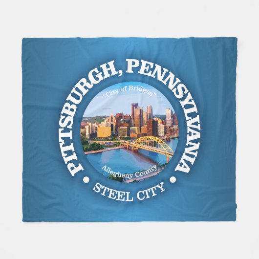 Pittsburgh (Städte) Fleecedecke (Vorderseite (Horizontal))