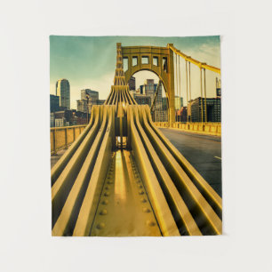 Pittsburgh Steel City Bridge Pennsylvania Print Wandteppich