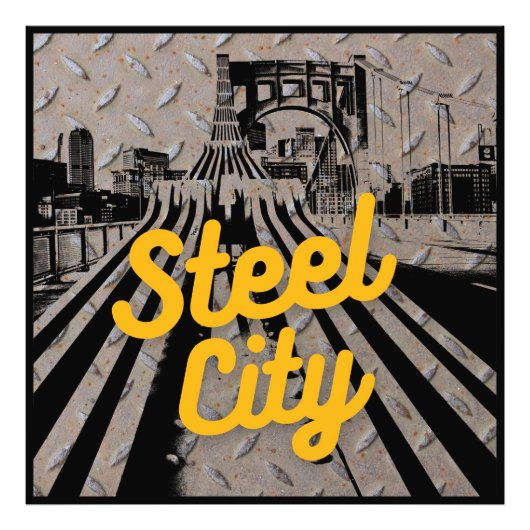 Pittsburgh Steel City Bridge Skyline Pennsylvania Fotodruck (Vorne)