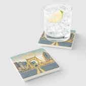 Pittsburgh Steel City Skyline 412 Pennsylvania Can Steinuntersetzer (Seitenansicht)