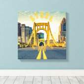 Pittsburgh Steel City Skyline 412 Pennsylvania Leinwanddruck (Insitu (Holzboden))