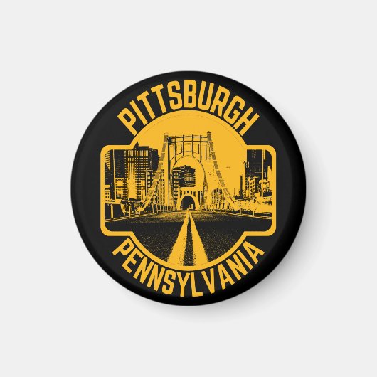Pittsburgh Steel City Skyline Bridge Pennsylvania Magnet (Vorne)