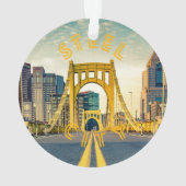 Pittsburgh Steel City Skyline Bridge Pennsylvania  Ornament (Rückseite)