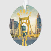Pittsburgh Steel City Skyline Bridge Pennsylvania  Ornament (Vorderseite)