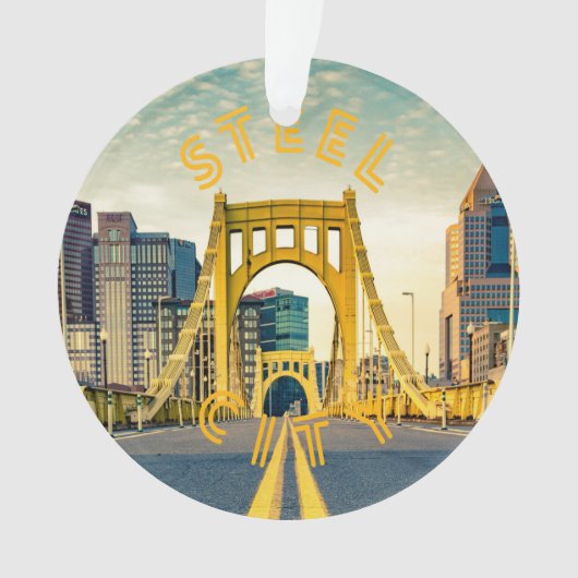Pittsburgh Steel City Skyline Bridge Pennsylvania  Ornament (Vorderseite)