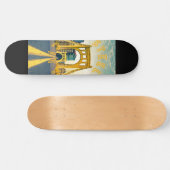 Pittsburgh Steel City Skyline Bridge Pennsylvania Skateboard (Horizontal)