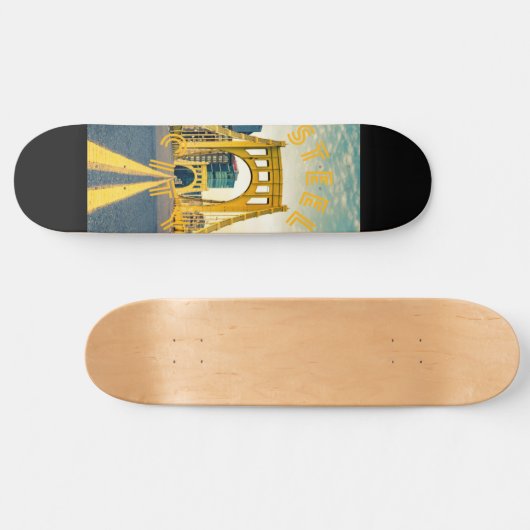 Pittsburgh Steel City Skyline Bridge Pennsylvania  Skateboard (Horizontal)