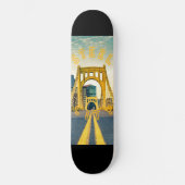 Pittsburgh Steel City Skyline Bridge Pennsylvania Skateboard (Vorderseite)