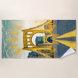 Pittsburgh Steel City Skyline Bridge Pennsylvania Strandtuch