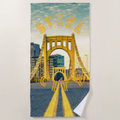 Pittsburgh Steel City Skyline Bridge Pennsylvania Strandtuch (Vorderseite)
