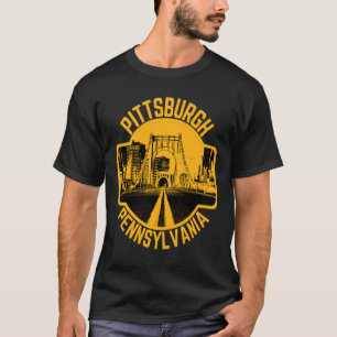 Pittsburgh Steel City Skyline Bridge Pennsylvania T-Shirt