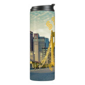 Pittsburgh Steel City Skyline Bridge Pennsylvania  Thermosbecher (Nach links gedreht)