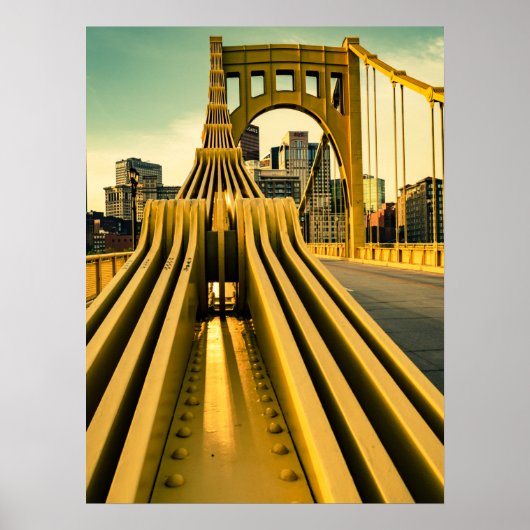 Pittsburgh Steel City Skyline Bridge Poster (Vorne)