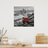 Pittsburgh Steel City Skyline Incline Fotografie Poster (Küche)