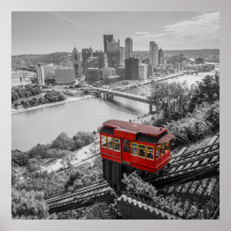 Pittsburgh Steel City Skyline Incline Fotografie Poster