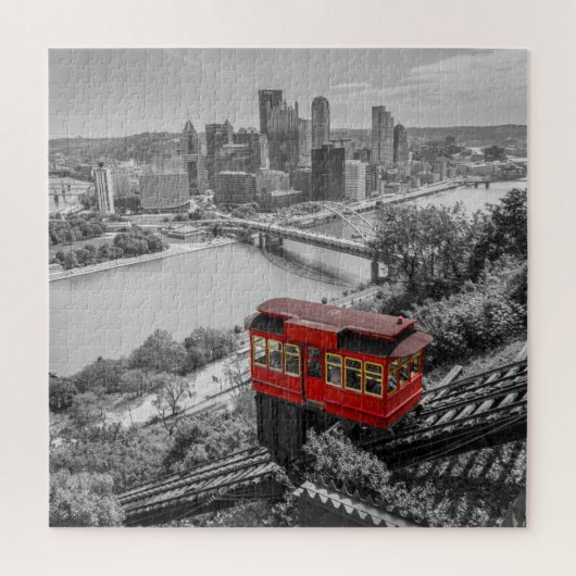 Pittsburgh Steel City Skyline Incline Fotografie Puzzle (Vertikal)