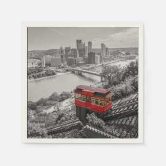 Pittsburgh Steel City Skyline Incline Fotografie Serviette