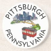 Pittsburgh Steel City Skyline Incline Pennsylvania Getränkeuntersetzer (Vorne)