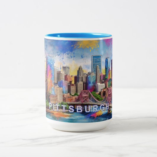 Pittsburgh Steel City Zweifarbige Tasse (Mittel)