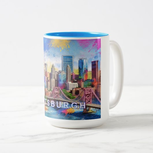 Pittsburgh Steel City Zweifarbige Tasse (VorderseiteRechts)