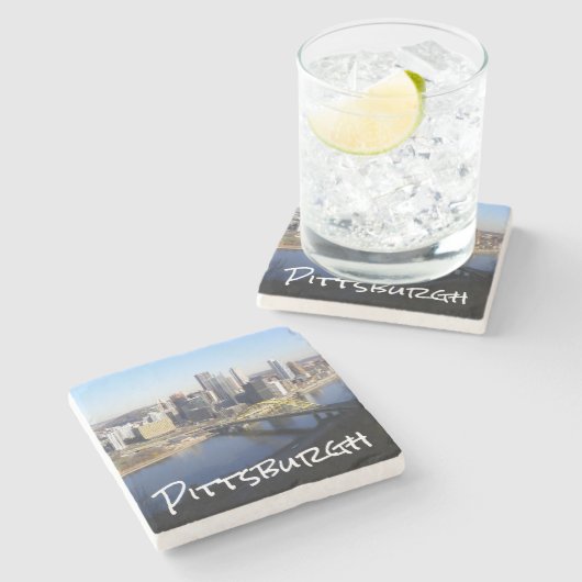 Pittsburgh Steinuntersetzer (Seitenansicht)