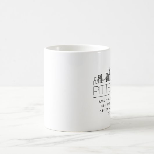Pittsburgh Stylized Skyline | Benutzerdefinierter  Kaffeetasse (Mittel)