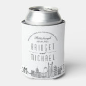 Pittsburgh Stylized Skyline | Wedding Can Cooler Dosenkühler (Kanne Vorderseite)