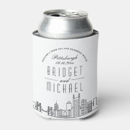 Pittsburgh Stylized Skyline | Wedding Can Cooler Dosenkühler