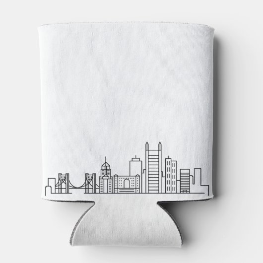 Pittsburgh Stylized Skyline | Wedding Can Cooler Dosenkühler (Rückseite)