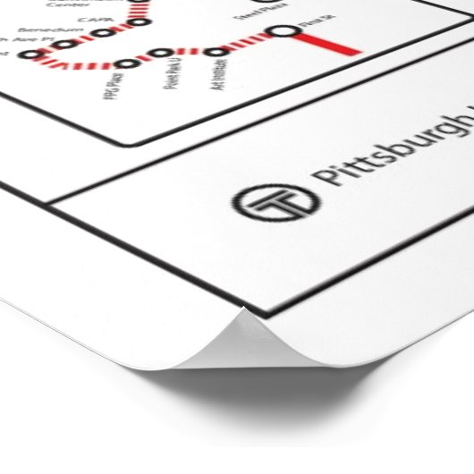 Pittsburgh Transit Map Poster (Ecke)