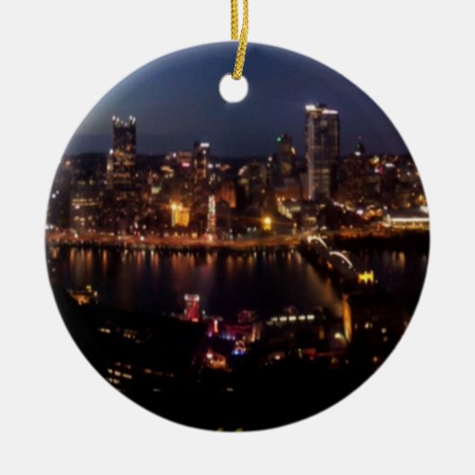 Pittsburgh über Monongahela Neigung Keramik Ornament (Vorne)