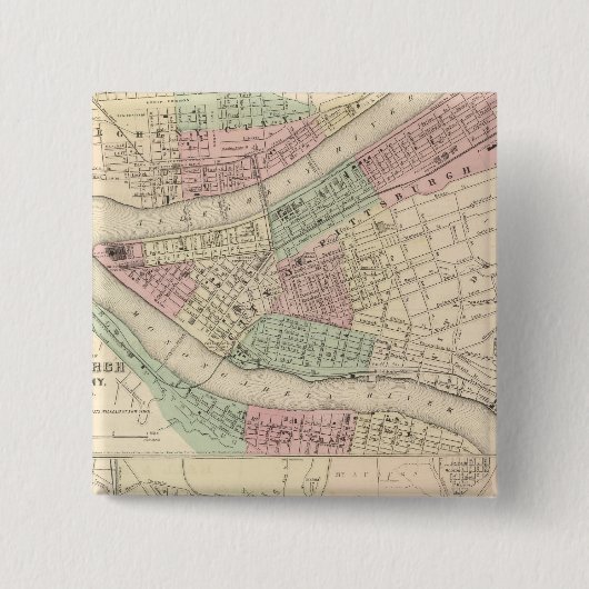 Pittsburgh und Allegheny, Pennsylvania Button (Vorderseite)