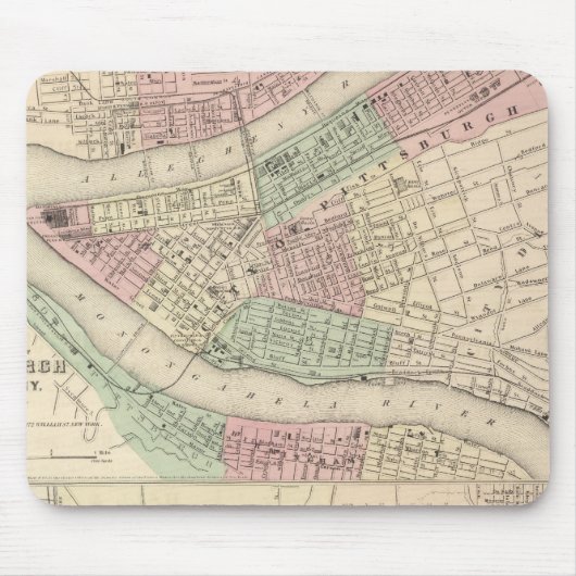 Pittsburgh und Allegheny, Pennsylvania Mousepad (Vorne)
