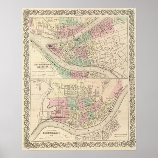 Pittsburgh und Allegheny, Pennsylvania Poster (Vorne)