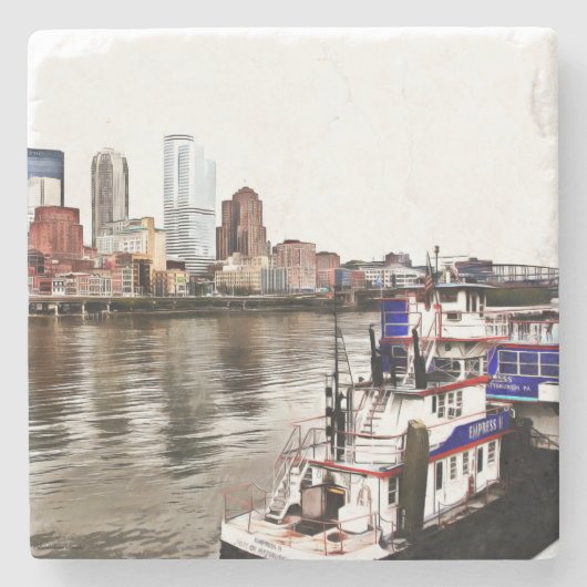 Pittsburgh-Untersetzer Steinuntersetzer (Vorderseite)