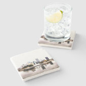 Pittsburgh-Untersetzer Steinuntersetzer (Seitenansicht)