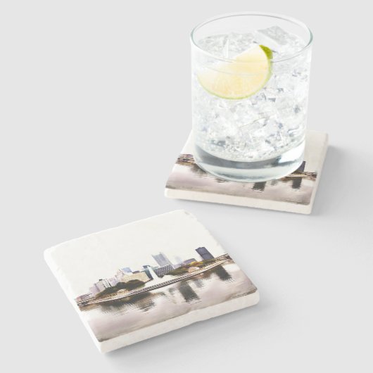 Pittsburgh-Untersetzer Steinuntersetzer (Seitenansicht)