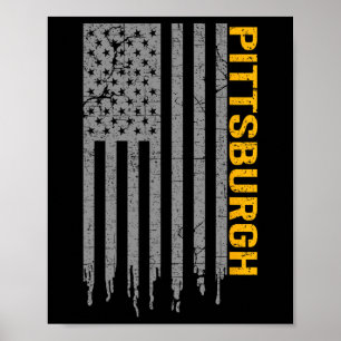 Pittsburgh USA-Flagge Patriotischer Amerikaner aus Poster