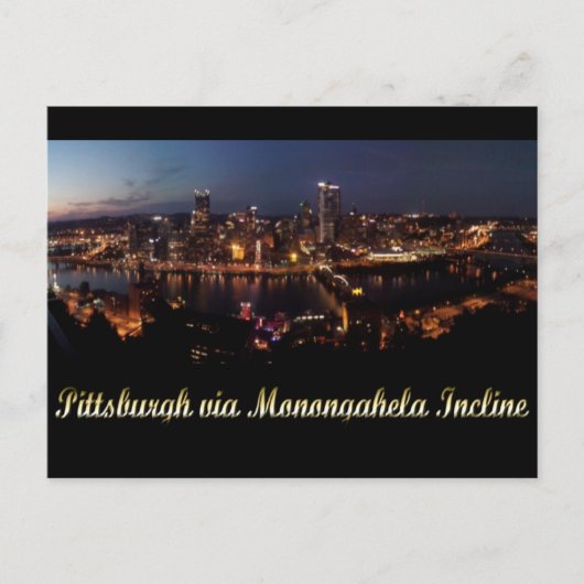 Pittsburgh via Monongahela Schräe Postkarte (Vorderseite)