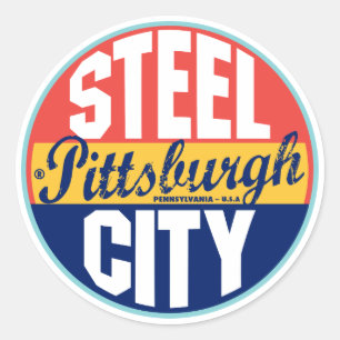 Pittsburgh Vintage Label Runder Aufkleber